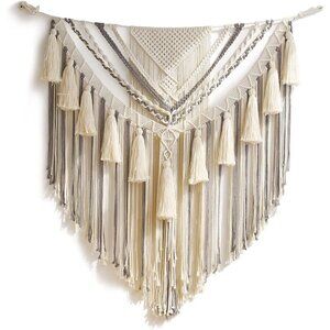 𝅺🆕 Macrame Wall Hanging Boho Crochet  Art Bohemian Chic Wall Decor NWT👑